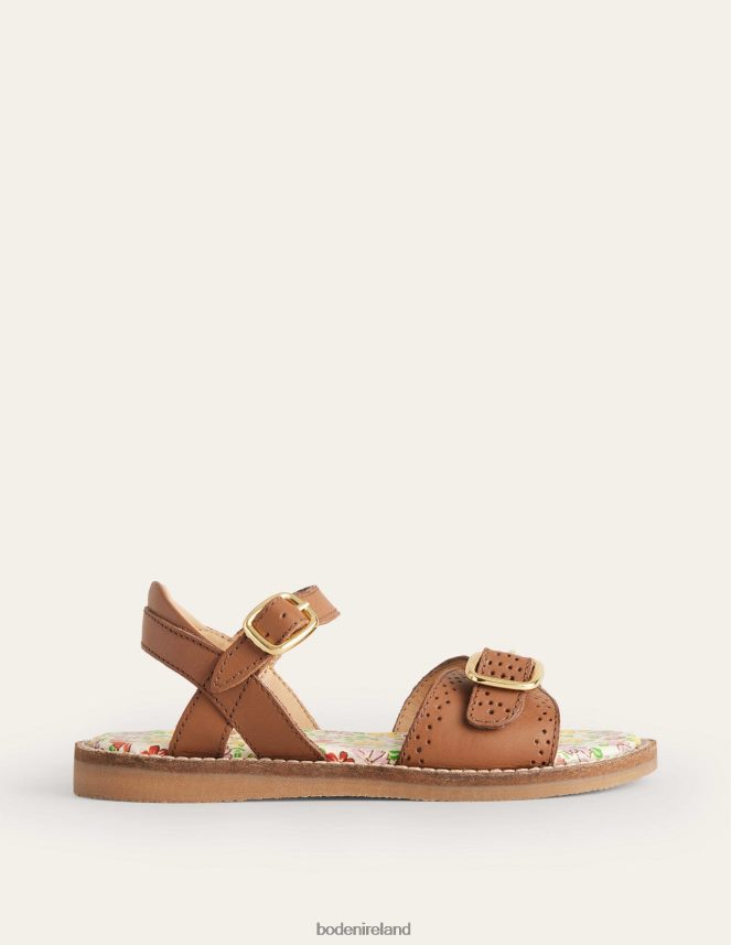 Tan Footwear Leather Buckle Sandals Boden Girls L466L62739