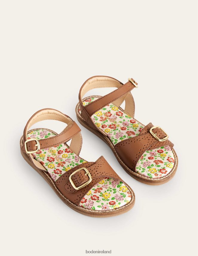 Tan Footwear Leather Buckle Sandals Boden Girls L466L62739
