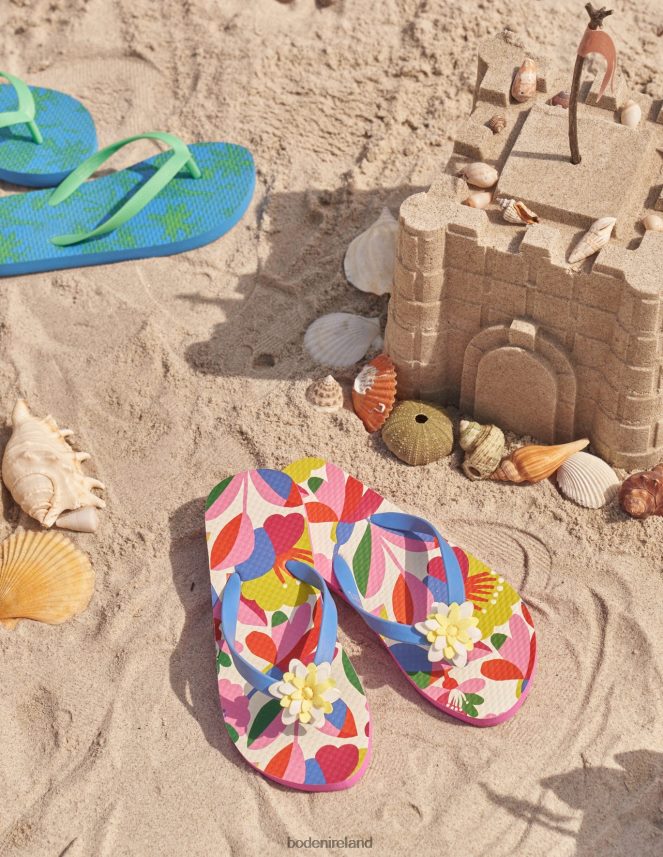 Multi Floral Footwear Flip Flops Boden Girls L466L6822