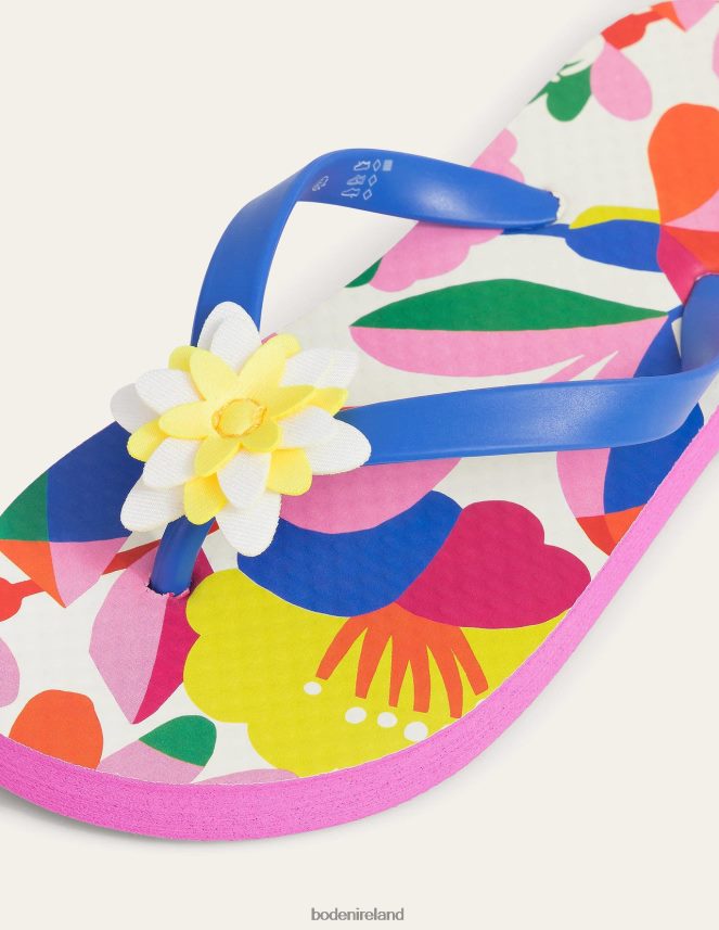 Multi Floral Footwear Flip Flops Boden Girls L466L6822
