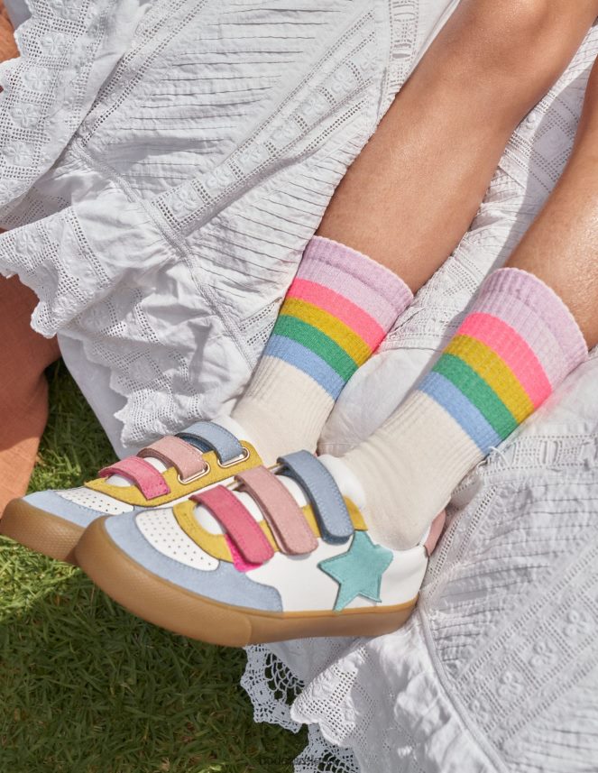 Multi Pastel Footwear Leather Low Tops Boden Girls L466L6825