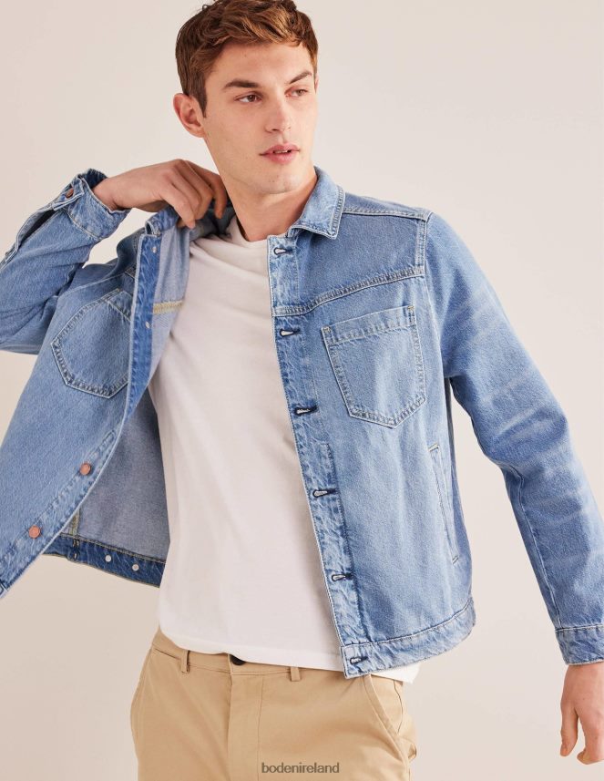 Mid Wash Clothing Denim Trucker Boden Men L466L63521