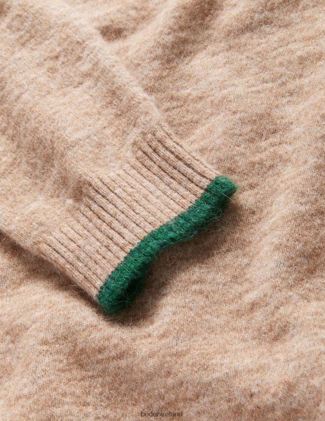 Camel Melange Clothing Fluffy Crew Neck Jumper Boden Men L466L63585