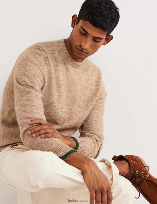 Camel Melange Clothing Fluffy Crew Neck Jumper Boden Men L466L63585