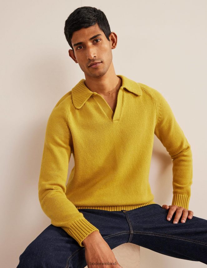 Light Bronze Clothing Open Collar Jumper Boden Men L466L63571