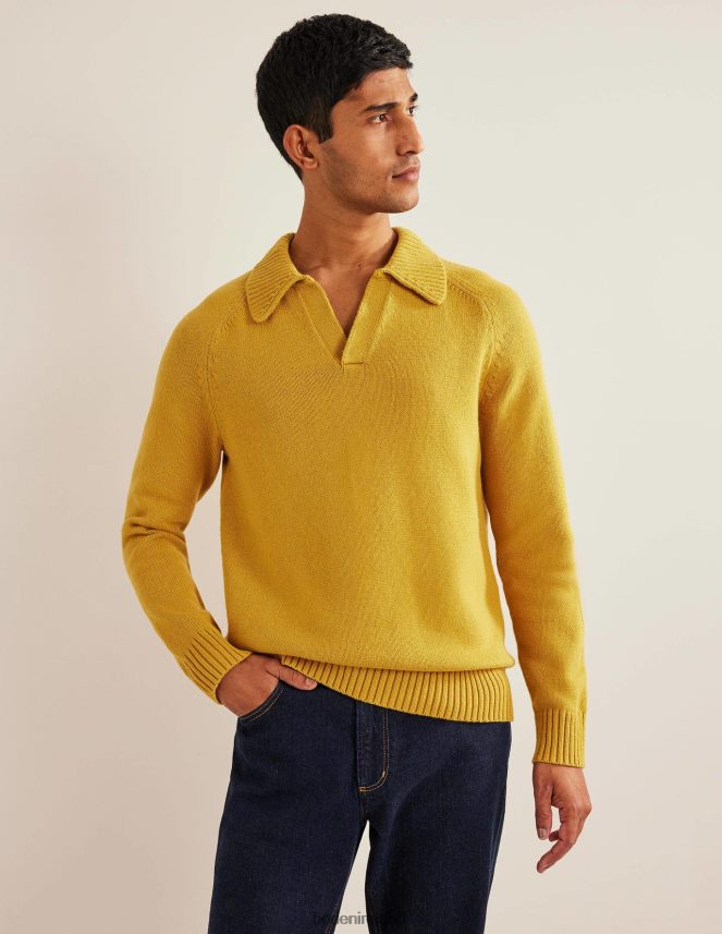 Light Bronze Clothing Open Collar Jumper Boden Men L466L63571