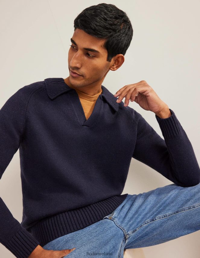 Navy Clothing Open Collar Jumper Boden Men L466L63536