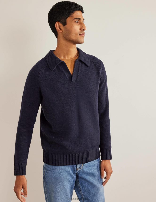Navy Clothing Open Collar Jumper Boden Men L466L63536