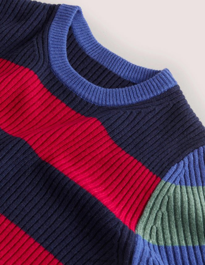 Stripe Colourblock Clothing Rib Crew Neck Boden Men L466L63596