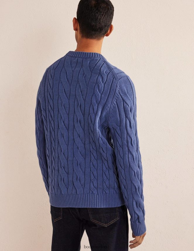 True Navy Clothing Cotton Cable Crew Neck Boden Men L466L63515