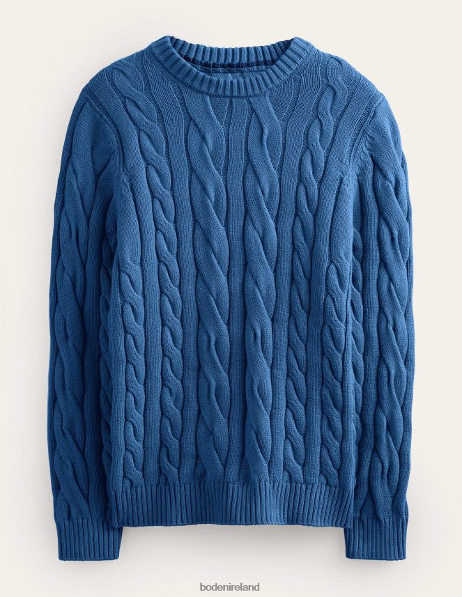 True Navy Clothing Cotton Cable Crew Neck Boden Men L466L63515