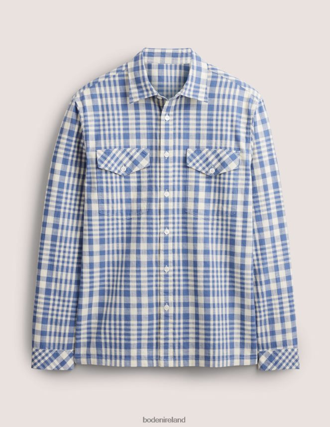 Blue Check Clothing Casual Cotton Check Shirt Boden Men L466L63573