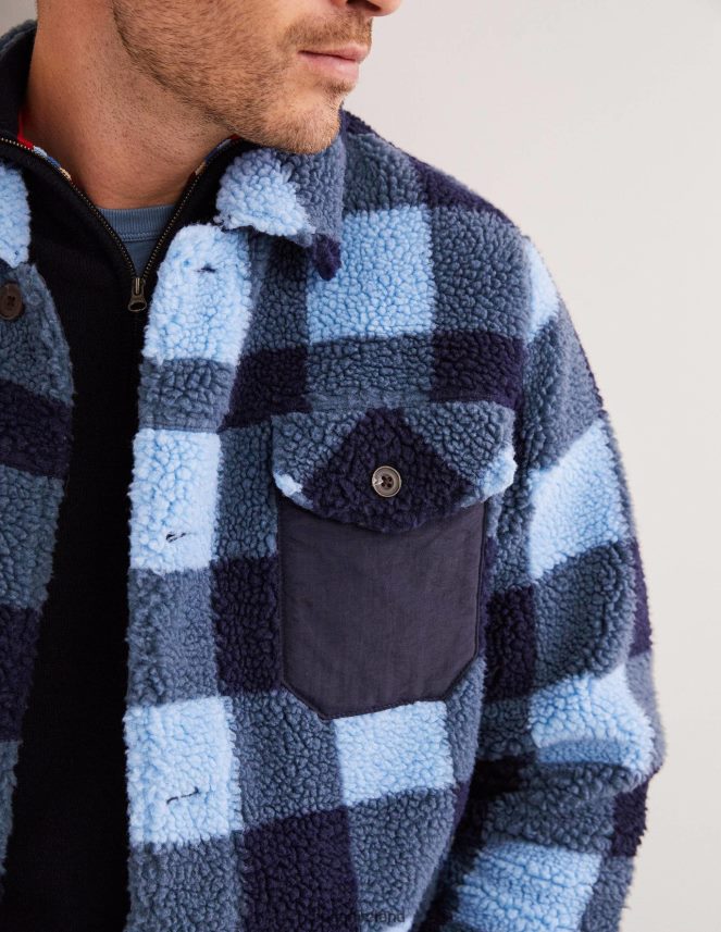 Blue Check Clothing Sherpa Overshirt Boden Men L466L63592