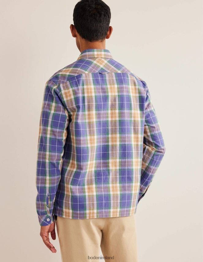 Corsican Blue Check Clothing Casual Cotton Check Shirt Boden Men L466L63535
