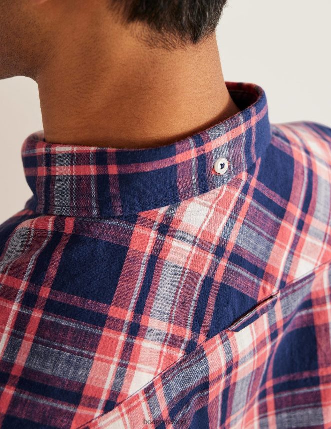 Faded Red Check Clothing Button Down Slim Fit Shirt Boden Men L466L63619