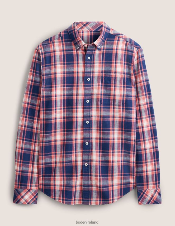 Faded Red Check Clothing Button Down Slim Fit Shirt Boden Men L466L63619
