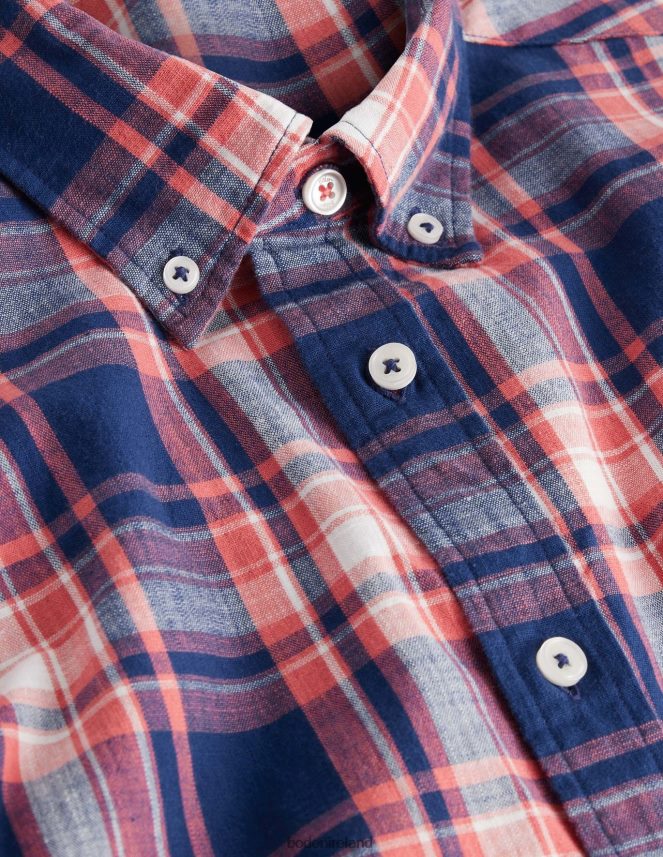 Faded Red Check Clothing Button Down Slim Fit Shirt Boden Men L466L63619