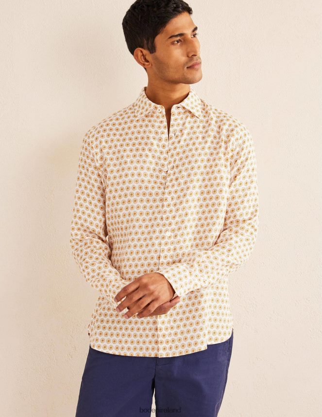 Harvest Gold Sun Clothing Cutaway Collar Linen Shirt Boden Men L466L63511