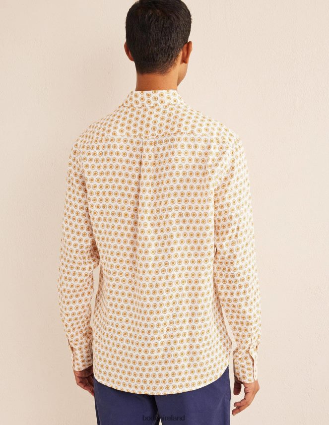 Harvest Gold Sun Clothing Cutaway Collar Linen Shirt Boden Men L466L63511