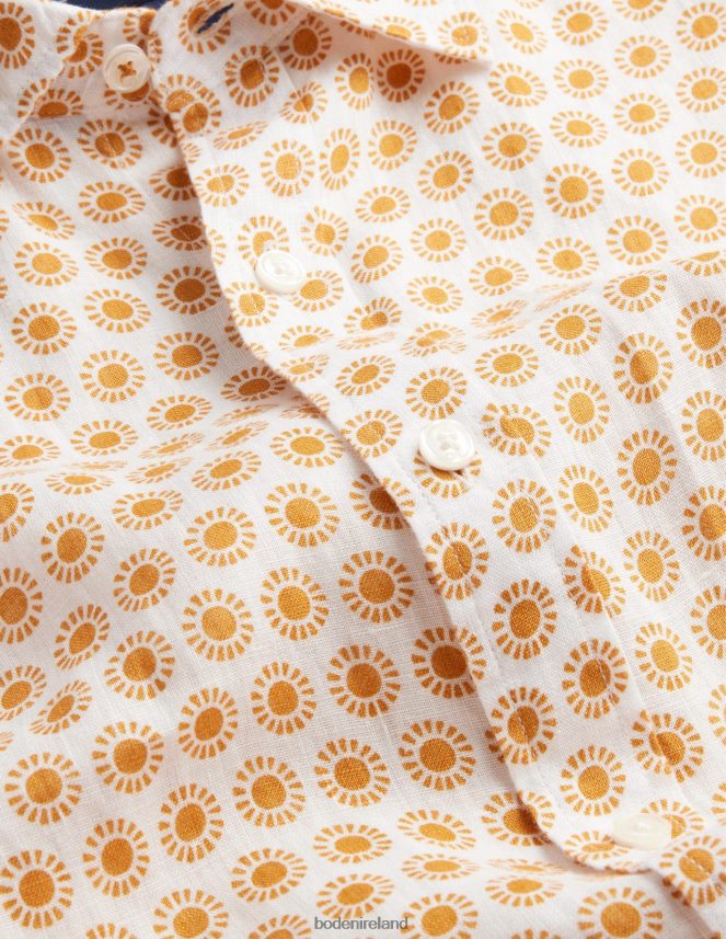 Harvest Gold Sun Clothing Cutaway Collar Linen Shirt Boden Men L466L63511