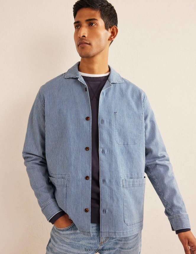 Indigo Ticking Clothing Twill Overshirt Boden Men L466L63517