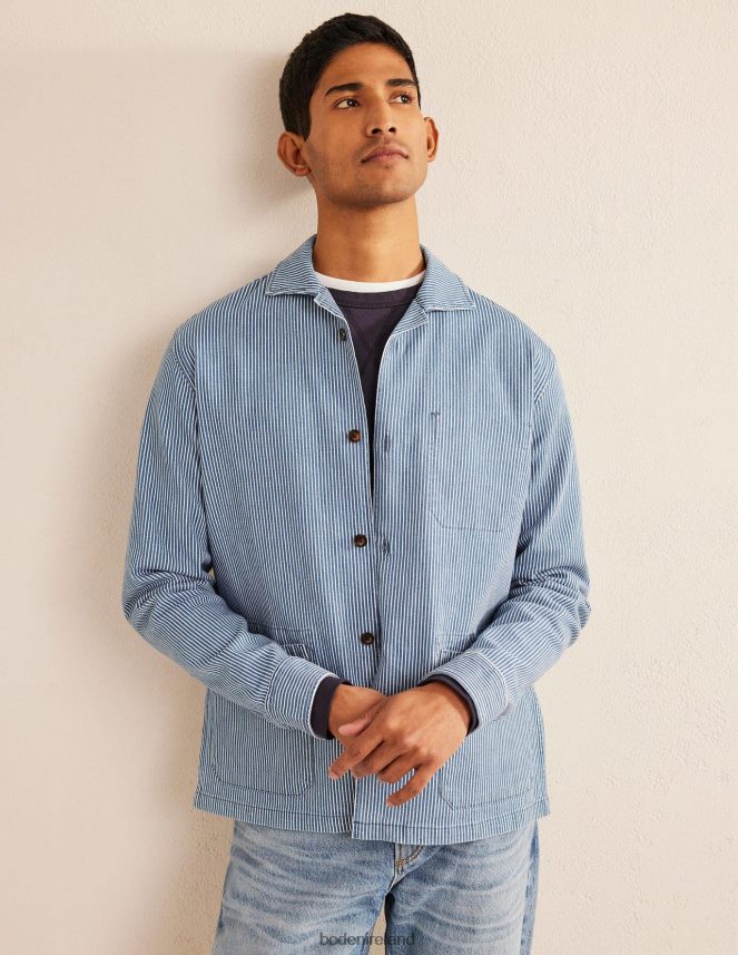 Indigo Ticking Clothing Twill Overshirt Boden Men L466L63517