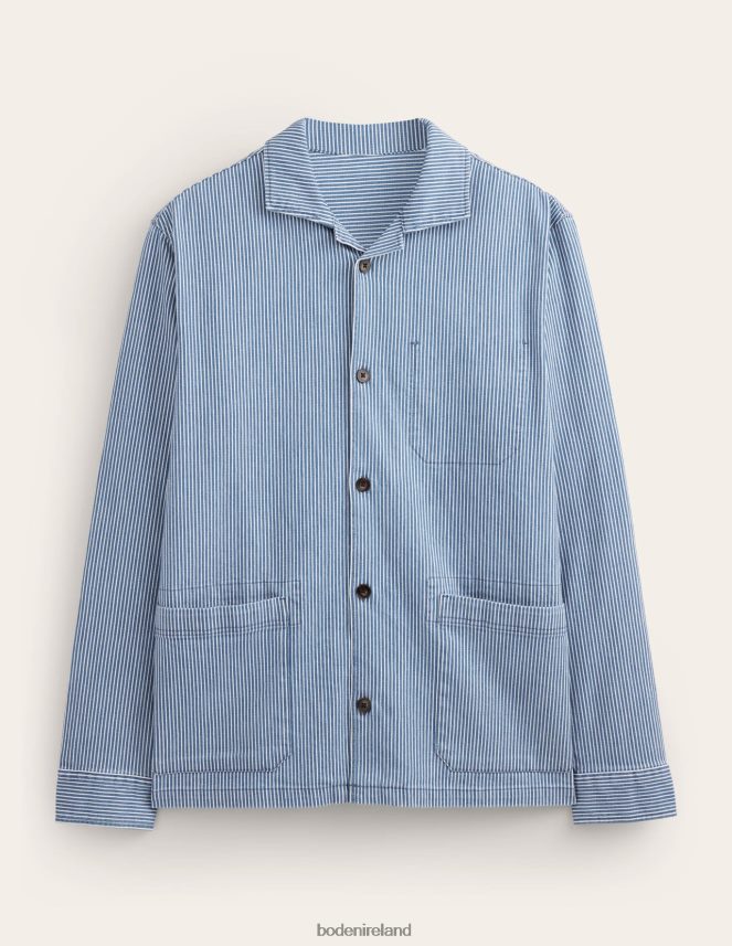 Indigo Ticking Clothing Twill Overshirt Boden Men L466L63517