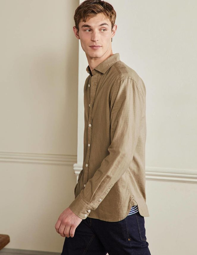 Malt Clothing Cutaway Collar Linen Shirt Boden Men L466L63611