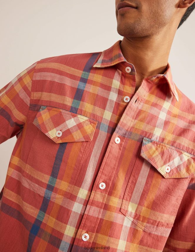 Red Check Clothing Casual Cotton Check Shirt Boden Men L466L63558