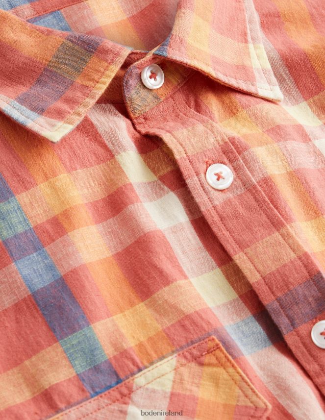 Red Check Clothing Casual Cotton Check Shirt Boden Men L466L63558