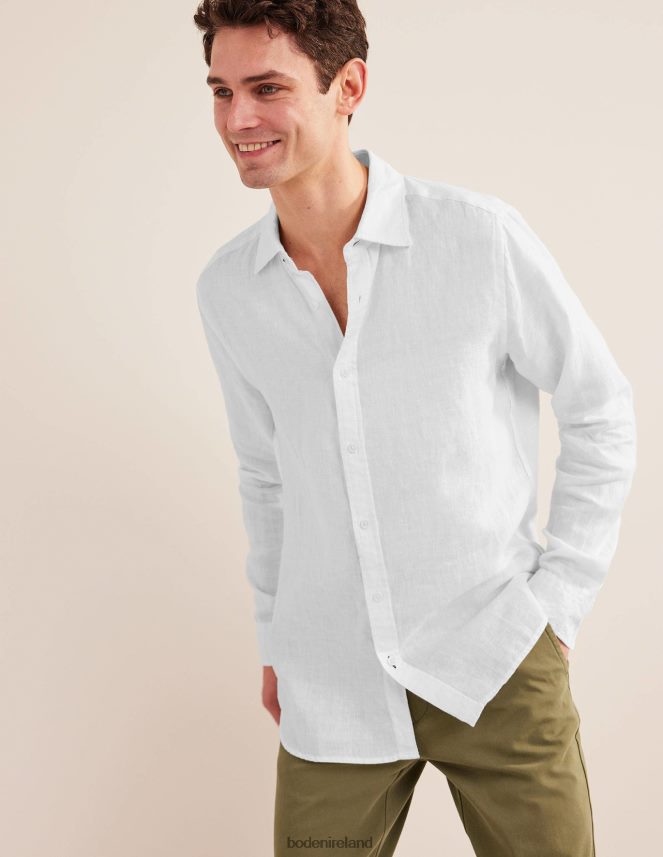 White Clothing Slim Fit Linen Shirt Boden Men L466L63617