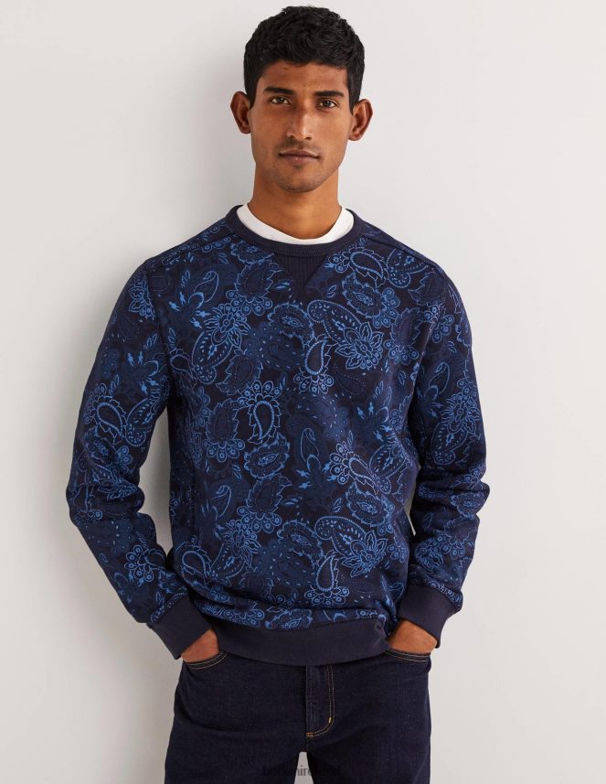 Blue Paisley Clothing Printed Sweatshirt Boden Men L466L63574