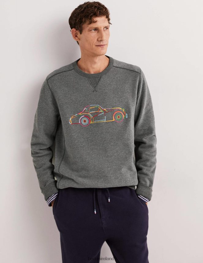 Charcoal Marl/Car Clothing Supersoft Sweatshirt Boden Men L466L63593