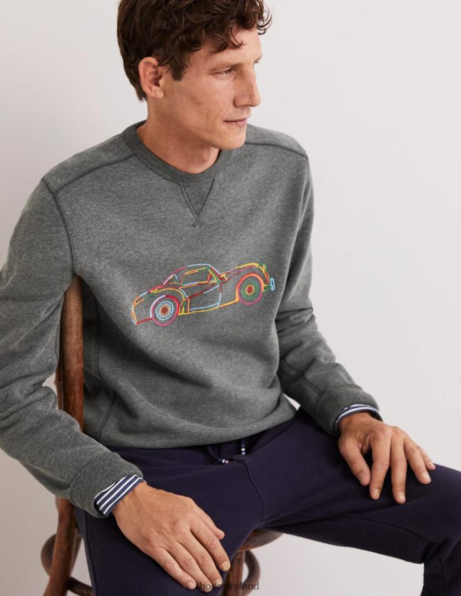 Charcoal Marl/Car Clothing Supersoft Sweatshirt Boden Men L466L63593