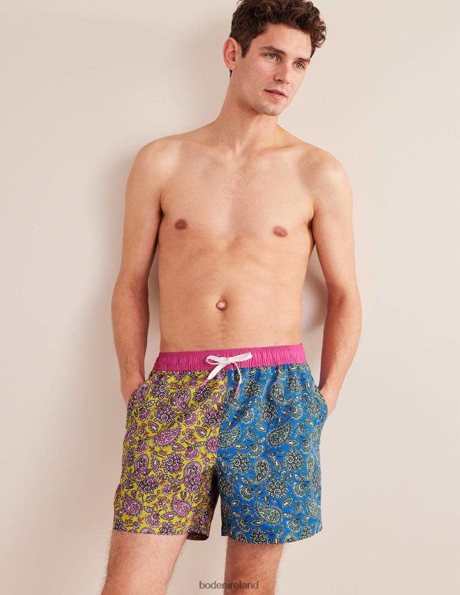 Moroccan Blue Paisley Floral Clothing Elasticated Waist Swim Short Boden Men L466L63560