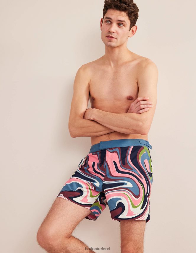 Multi Utopia Swirl Clothing Fixed Waist Swim Short Boden Men L466L63547