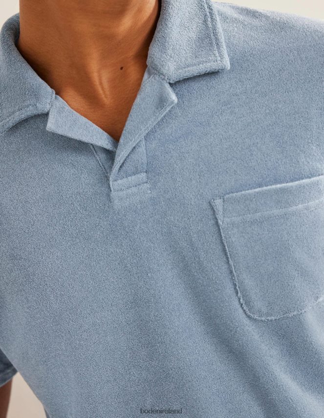 Captains Blue Clothing Open Collar Terry Polo Boden Men L466L63640