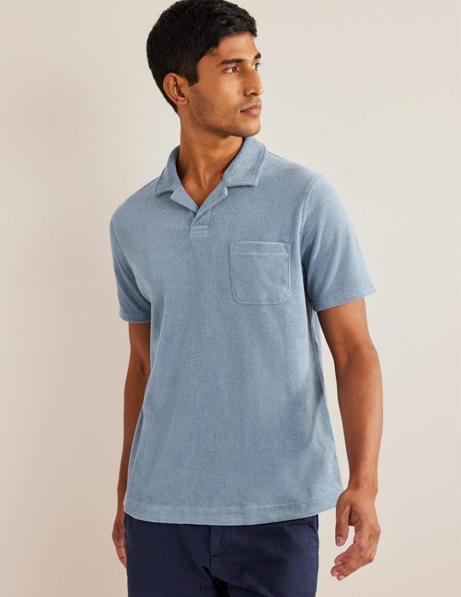 Captains Blue Clothing Open Collar Terry Polo Boden Men L466L63640
