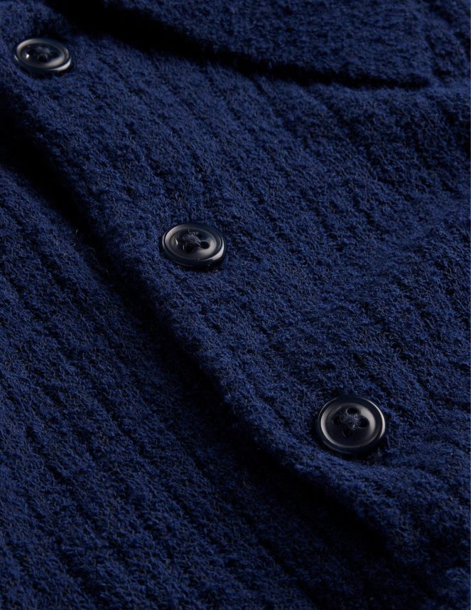 French Navy Clothing Boucle Knitted Polo Boden Men L466L63497