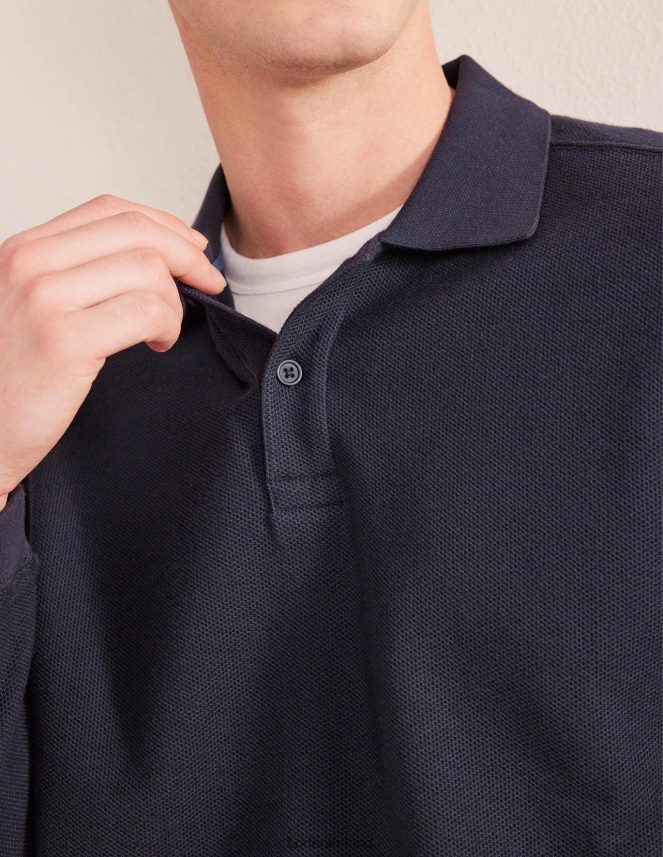 Navy Clothing Relaxed Long Sleeve Polo Boden Men L466L63527