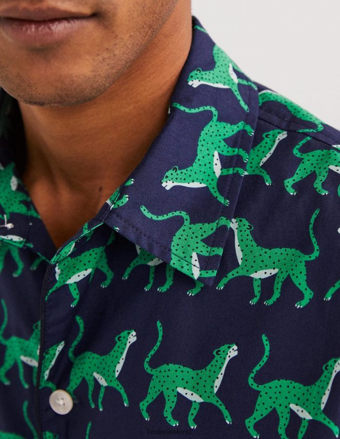 Navy Leopards Clothing Woven Pyjama Set Boden Men L466L63559