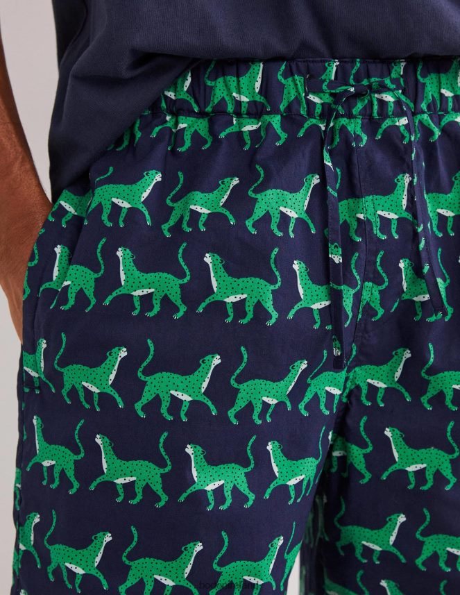 Navy Leopards Clothing Woven Pyjama Set Boden Men L466L63559