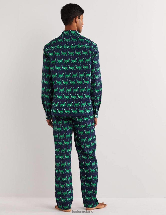 Navy Leopards Clothing Woven Pyjama Set Boden Men L466L63559