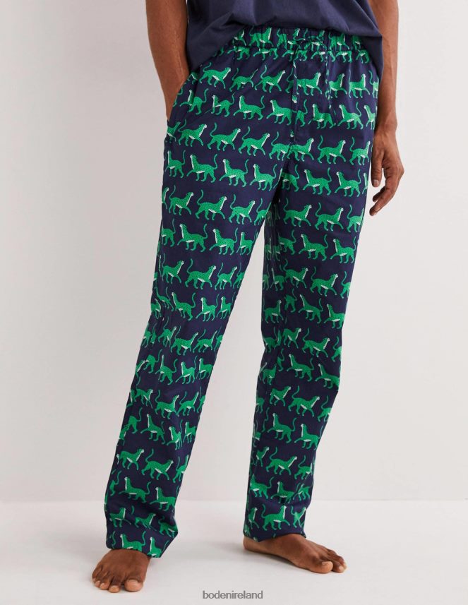 Navy Leopards Clothing Woven Pyjama Set Boden Men L466L63559