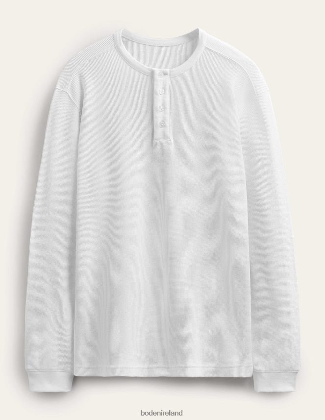 Snowdrop White Clothing Waffle Henley Boden Men L466L63500