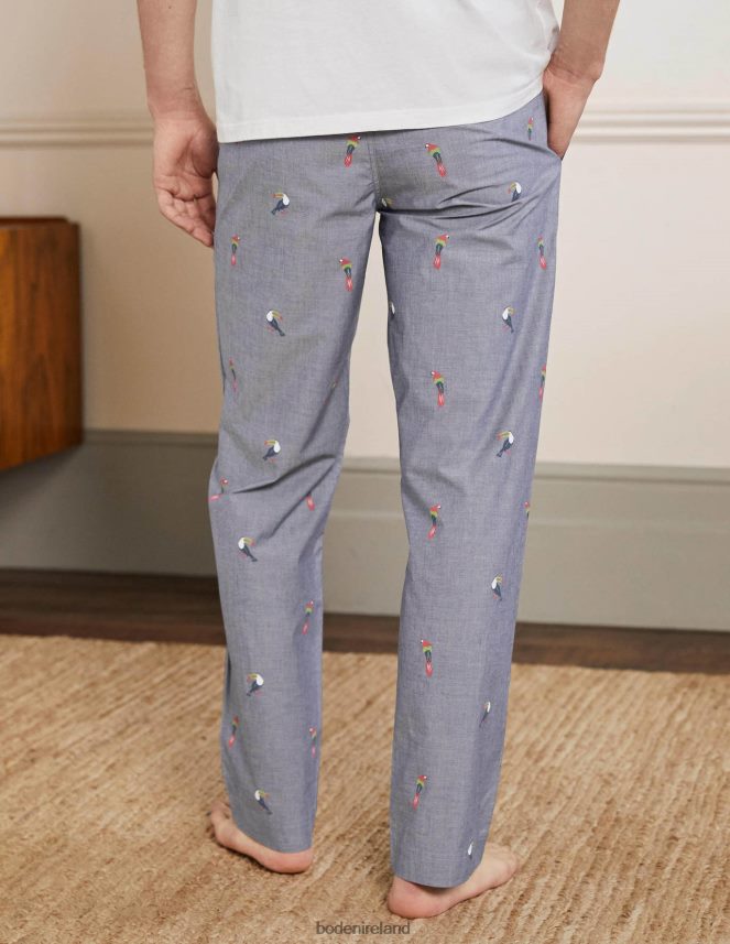 Chambray Toucans Clothing Cotton Poplin Pyjama Bottoms Boden Men L466L63598
