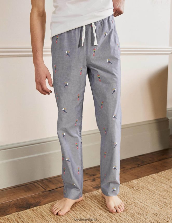 Chambray Toucans Clothing Cotton Poplin Pyjama Bottoms Boden Men L466L63598