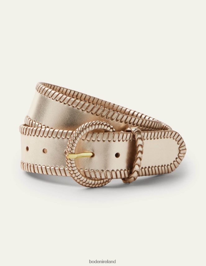 Gold Metallic Accessory Woven Waist Belt Boden Women L466L62342