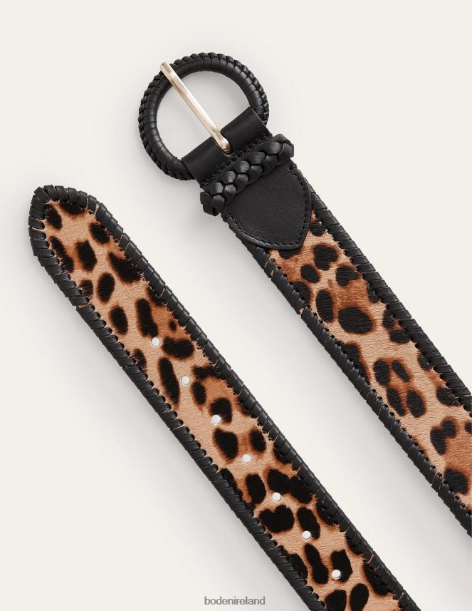 Leopard Pony Hair Accessory Woven Waist Belt Boden Women L466L62312