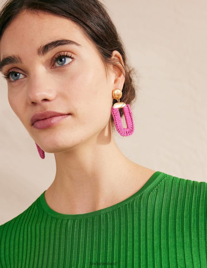 Amazing Pink Accessory Wrapped Rectangle Earrings Boden Women L466L6739